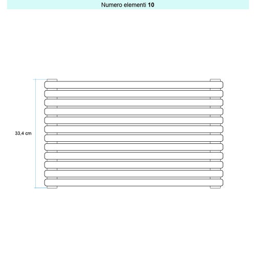 Immagine di Irsap ARPA 23 ORIZZONTALE Radiatore 10 elementi L.67 P.5 H.33,4 cm, colore bianco standard finitura lucido Cod.01 SI106701001IR01H01
