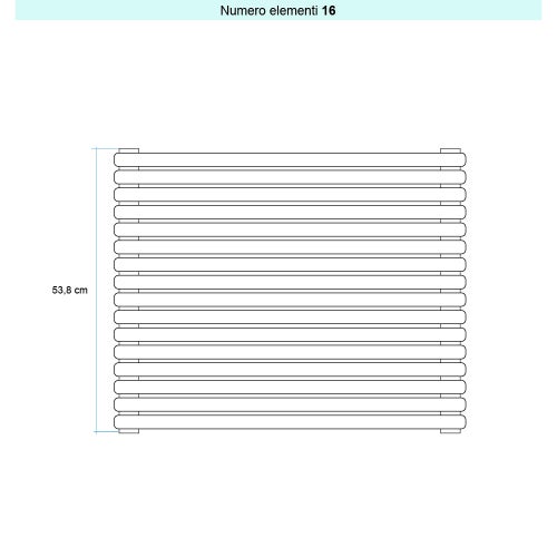 Immagine di Irsap ARPA 23 ORIZZONTALE Radiatore 16 elementi L.55 P.5 H.53,8 cm, colore bianco standard finitura lucido Cod.01 SI105501601IR01H01