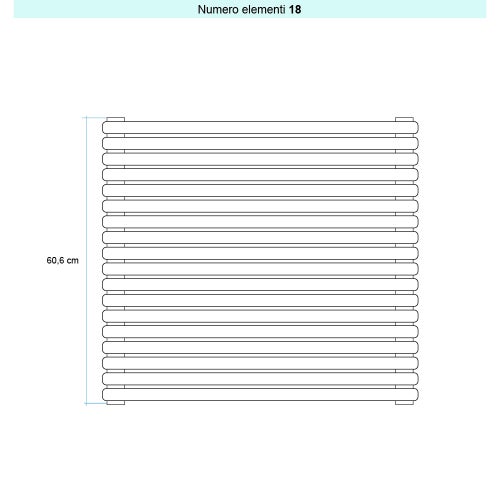 Immagine di Irsap ARPA 23 ORIZZONTALE Radiatore 18 elementi L.65 P.5 H.60,6 cm, colore bianco standard finitura lucido Cod.01 SI106501801IR01H01