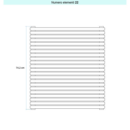 Immagine di Irsap ARPA 23 ORIZZONTALE Radiatore 22 elementi L.52 P.5 H.74,2 cm, colore bianco standard finitura lucido Cod.01 SI105202201IR01H01