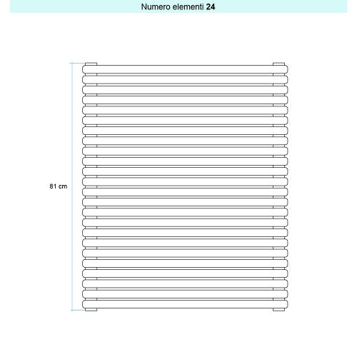 Immagine di Irsap ARPA 23 ORIZZONTALE Radiatore 24 elementi L.52 P.5 H.81 cm, colore bianco standard finitura lucido Cod.01 SI105202401IR01H01
