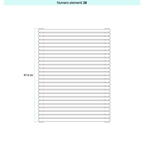 Immagine di Irsap ARPA 23 ORIZZONTALE Radiatore 26 elementi L.182 P.5 H.87,8 cm, colore bianco standard finitura lucido Cod.01 SI118202601IR01H01