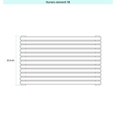 Immagine di Irsap ARPA 23_2 ORIZZONTALE Radiatore 10 elementi L.52 P.7 H.33,4 cm, colore bianco standard finitura lucido Cod.01 SI205201001IR01H01