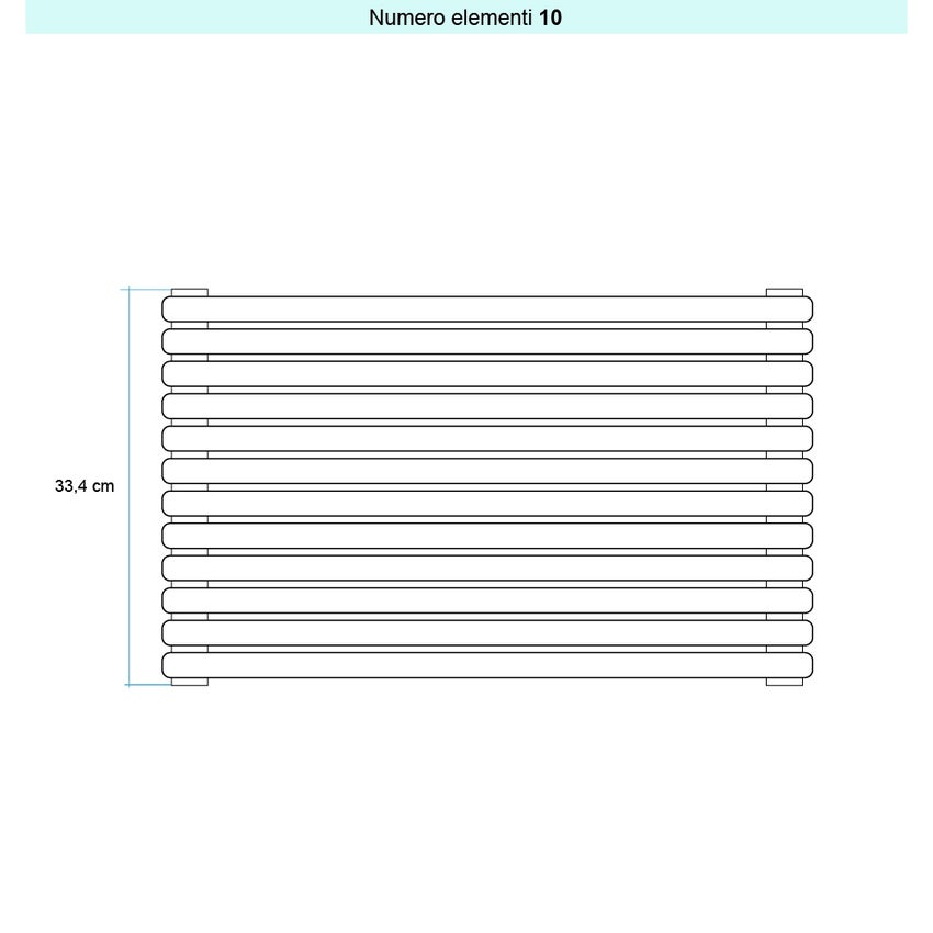 Immagine di Irsap ARPA 23_2 ORIZZONTALE Radiatore 10 elementi L.67 P.7 H.33,4 cm, colore bianco standard finitura lucido Cod.01 SI206701001IR01H01