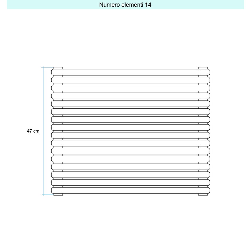 Immagine di Irsap ARPA 23_2 ORIZZONTALE Radiatore 14 elementi L.52 P.7 H.47 cm, colore bianco standard finitura lucido Cod.01 SI205201401IR01H01