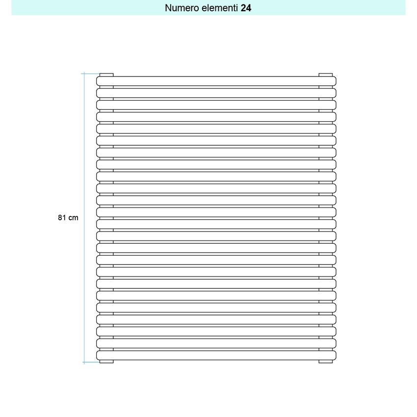 Immagine di Irsap ARPA 23_2 ORIZZONTALE Radiatore 24 elementi L.182 P.7 H.81 cm, colore bianco standard finitura lucido Cod.01 SI218202401IR01H01