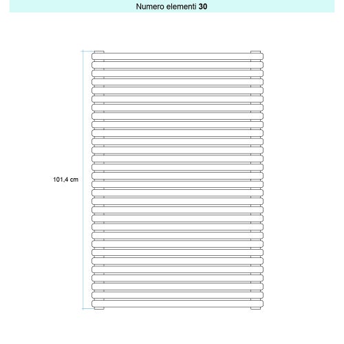Immagine di Irsap ARPA 23_2 ORIZZONTALE Radiatore 30 elementi L.75 P.7 H.101,4 cm, colore bianco standard finitura lucido Cod.01 SI207503001IR01H01