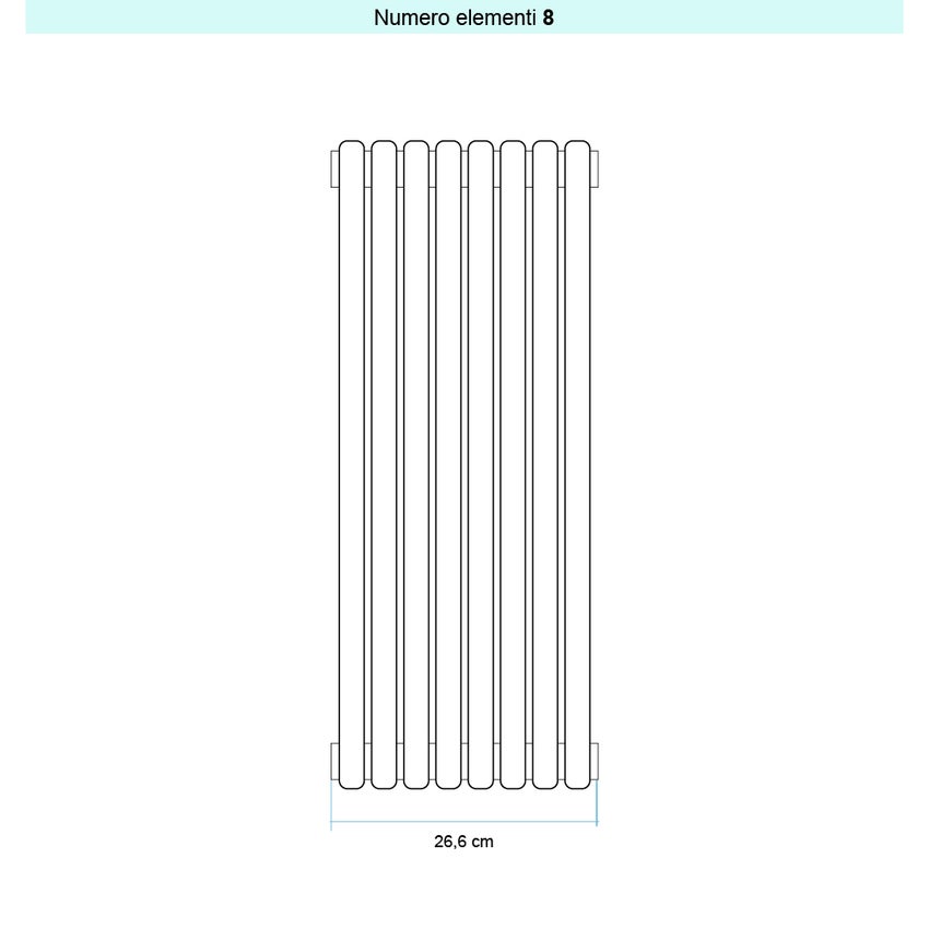 Immagine di Irsap ARPA 23 VERTICALE Radiatore 8 elementi L.26,6 P.5 H.182 cm, colore sablè finitura ruvido Cod.Y4 SI1182008Y4IR01A01