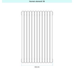 Immagine di Irsap ARPA 23 VERTICALE Radiatore 10 elementi L.33,4 P.5 H.55 cm, colore bianco standard finitura lucido Cod.01 SI105501001IR01A01