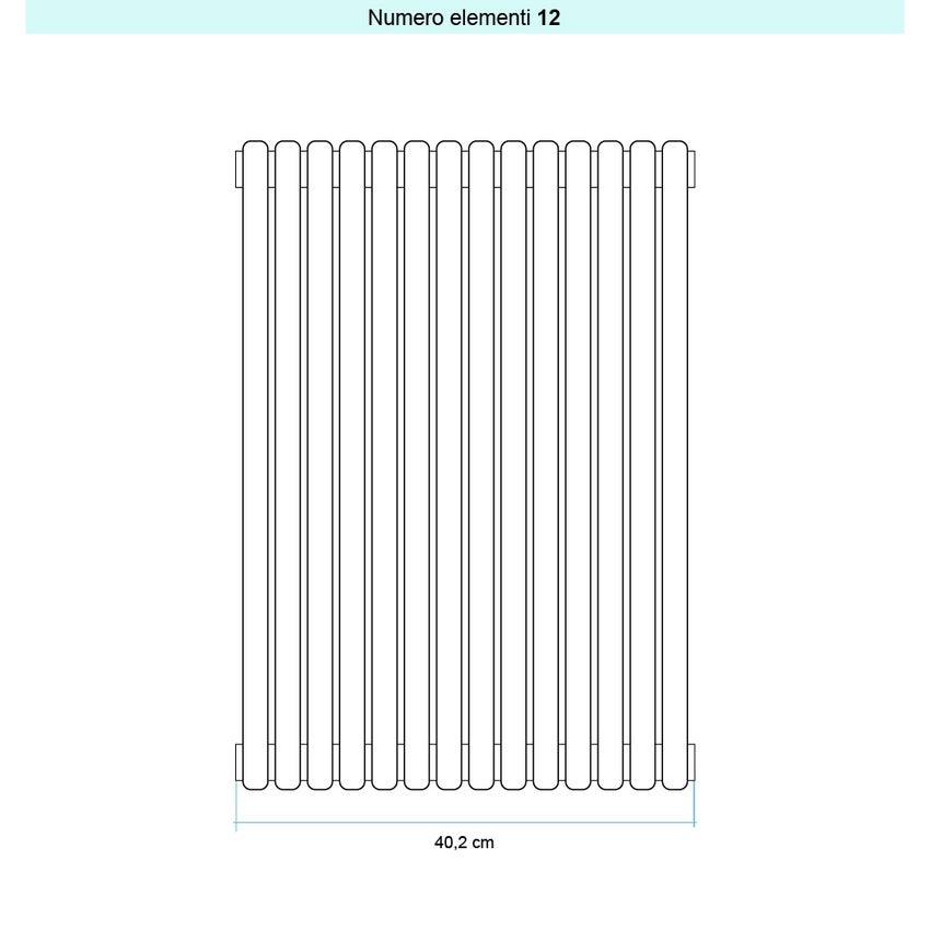 Immagine di Irsap ARPA 23 VERTICALE Radiatore 12 elementi L.40,2 P.5 H.85 cm, colore bianco standard finitura lucido Cod.01 SI108501201IR01A01