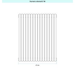 Immagine di Irsap ARPA 23 VERTICALE Radiatore 14 elementi L.47 P.5 H.152 cm, colore sablè finitura ruvido Cod.Y4 SI1152014Y4IR01A01