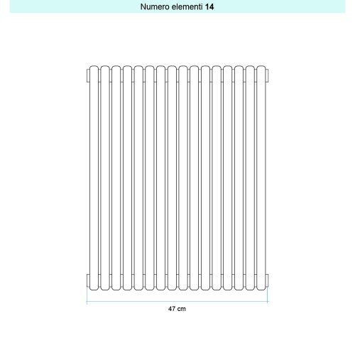 Immagine di Irsap ARPA 23 VERTICALE Radiatore 14 elementi L.47 P.5 H.182 cm, colore bianco edelweiss finitura lucido Cod.34 SI118201434IR01A01
