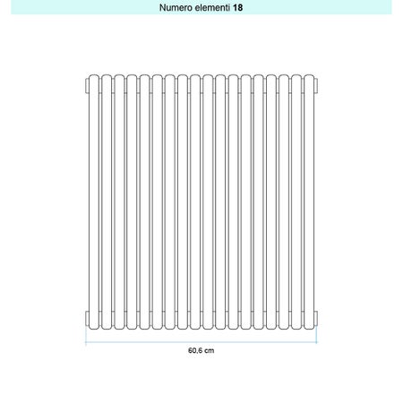 Immagine di Irsap ARPA 23 VERTICALE Radiatore 18 elementi L.60,6 P.5 H.202 cm, colore quartz 1 finitura ruvido Cod.1C SI12020181CIR01A01