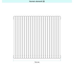 Immagine di Irsap ARPA 23 VERTICALE Radiatore 22 elementi L.74,2 P.5 H.182 cm, colore bianco standard finitura lucido Cod.01 SI118202201IR01A01