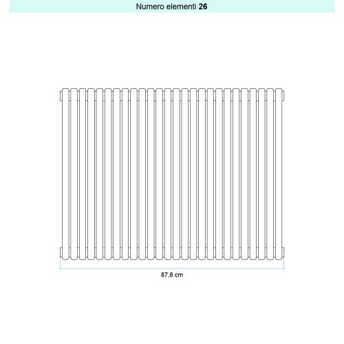Immagine di Irsap ARPA 23 VERTICALE Radiatore 26 elementi L.87,8 P.5 H.152 cm, colore amaranto ral 3003 finitura lucido Cod.06 SI115202606IR01A01