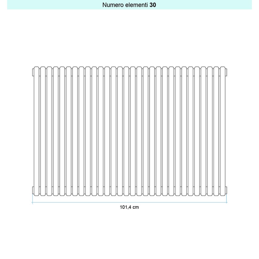 Immagine di Irsap ARPA 23 VERTICALE Radiatore 30 elementi L.101,4 P.5 H.55 cm, colore grigio medio finitura ruvido Cod.4D SI10550304DIR01A01