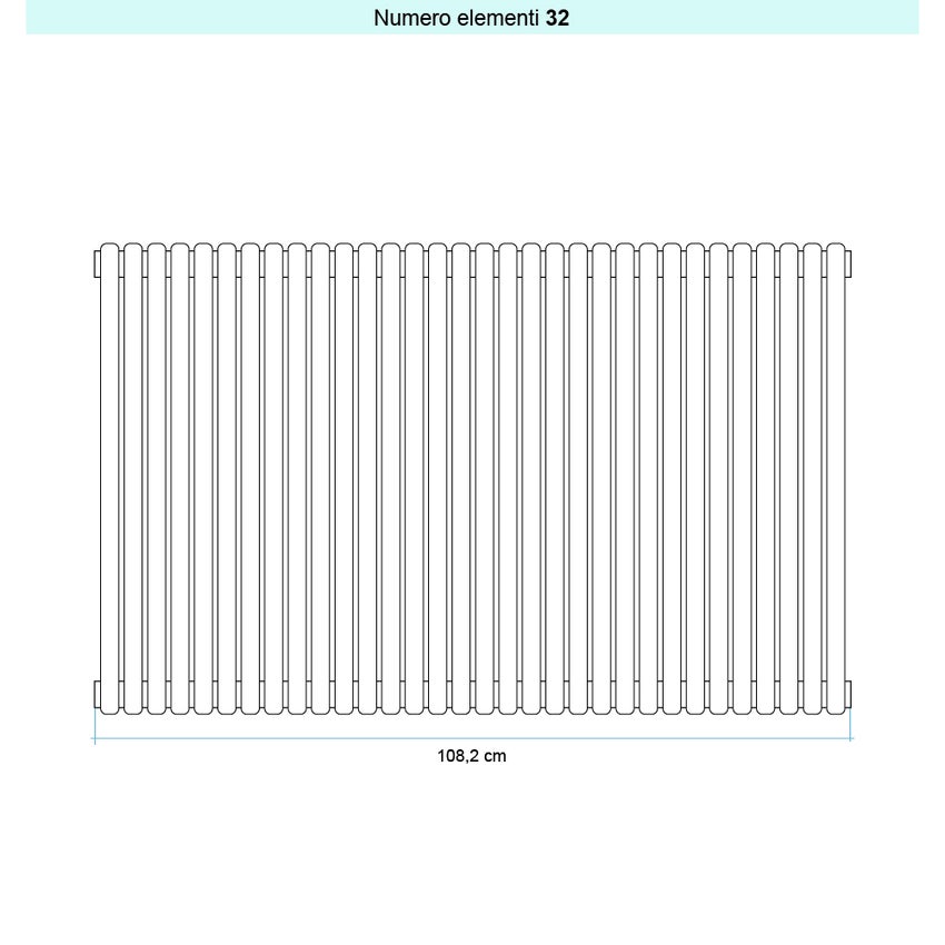 Immagine di Irsap ARPA 23 VERTICALE Radiatore 32 elementi L.108,2 P.5 H.70 cm, colore bianco finitura opaco Cod.J8 SI1070032J8IR01A01