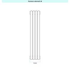 Immagine di Irsap ARPA 23_2 VERTICALE Radiatore 4 elementi L.13 P.7 H.52 cm, colore bianco standard finitura lucido Cod.01 SI205200401IR01A01