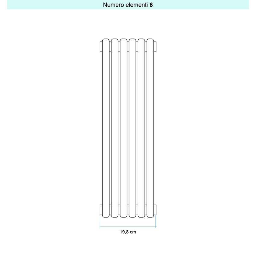 Immagine di Irsap ARPA 23_2 VERTICALE Radiatore 6 elementi L.19,8 P.7 H.87 cm, colore sablè finitura ruvido Cod.Y4 SI2087006Y4IR01A01