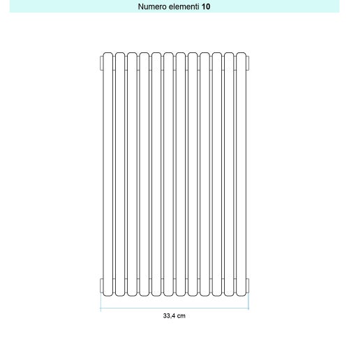 Immagine di Irsap ARPA 23_2 VERTICALE Radiatore 10 elementi L.33,4 P.7 H.182 cm, colore grigio medio finitura ruvido Cod.4D SI21820104DIR01A01