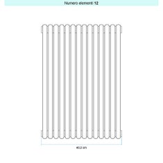 Immagine di Irsap ARPA 23_2 VERTICALE Radiatore 12 elementi L.40,2 P.7 H.52 cm, colore bianco standard finitura lucido Cod.01 SI205201201IR01A01