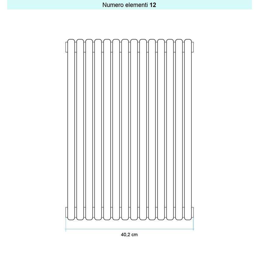 Immagine di Irsap ARPA 23_2 VERTICALE Radiatore 12 elementi L.40,2 P.7 H.182 cm, colore amaranto ral 3003 finitura lucido Cod.06 SI218201206IR01A01