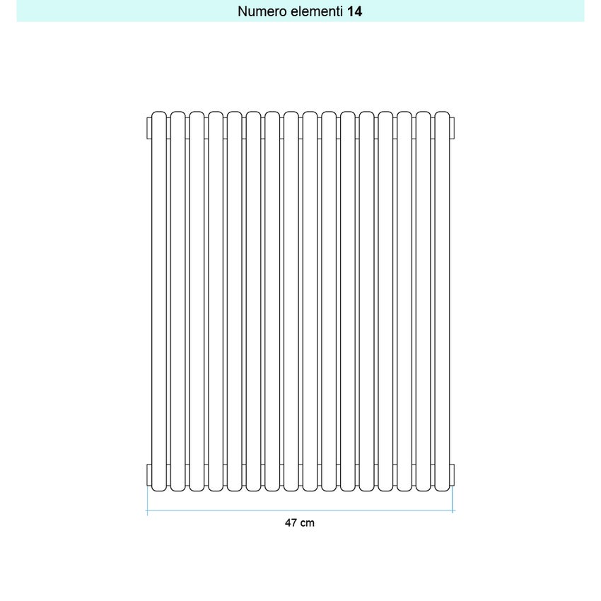 Immagine di Irsap ARPA 23_2 VERTICALE Radiatore 14 elementi L.47 P.7 H.202 cm, colore bianco standard finitura lucido Cod.01 SI220201401IR01A01