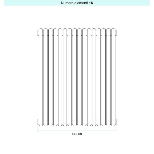 Immagine di Irsap ARPA 23_2 VERTICALE Radiatore 16 elementi L.53,8 P.7 H.202 cm, colore bianco perla finitura ruvido Cod.16 SI220201616IR01A01