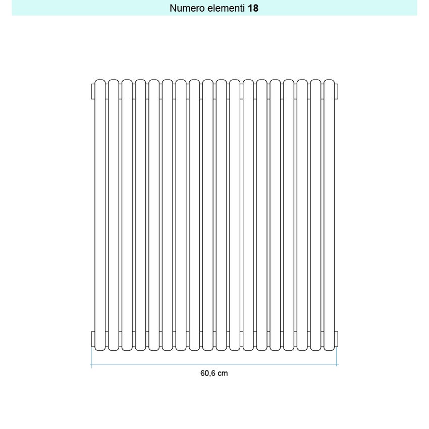 Immagine di Irsap ARPA 23_2 VERTICALE Radiatore 18 elementi L.60,6 P.7 H.182 cm, colore sablè finitura ruvido Cod.Y4 SI2182018Y4IR01A01