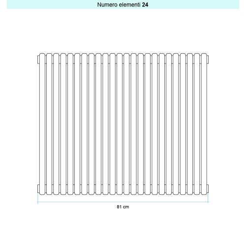 Immagine di Irsap ARPA 23_2 VERTICALE Radiatore 24 elementi L.81 P.7 H.202 cm, colore bianco finitura opaco Cod.J8 SI2202024J8IR01A01