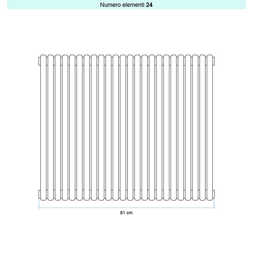 Immagine di Irsap ARPA 23_2 VERTICALE Radiatore 24 elementi L.81 P.7 H.85 cm, colore grigio perla finitura ruvido Cod.L6 SI2085024L6IR01A01