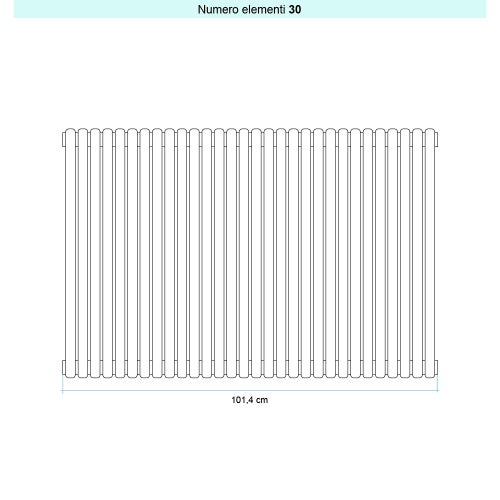 Immagine di Irsap ARPA 23_2 VERTICALE Radiatore 30 elementi L.101,4 P.7 H.202 cm, colore bianco standard finitura lucido Cod.01 SI220203001IR01A01