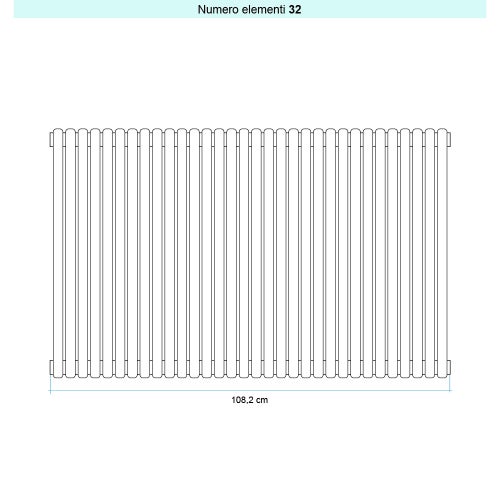 Immagine di Irsap ARPA 23_2 VERTICALE Radiatore 32 elementi L.108,2 P.7 H.85 cm, colore sunstone finitura ruvido Cod.2D SI20850322DIR01A01