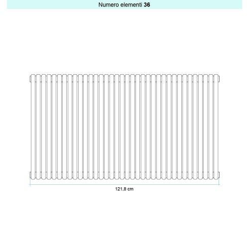 Immagine di Irsap ARPA 23_2 VERTICALE Radiatore 36 elementi L.121,8 P.7 H.182 cm, colore bianco standard finitura lucido Cod.01 SI218203601IR01A01