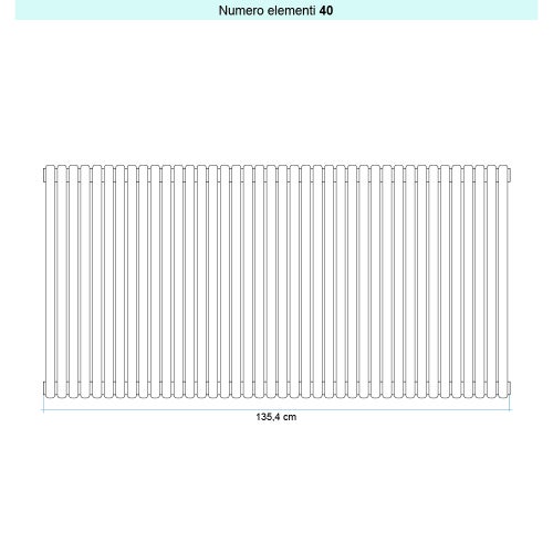 Immagine di Irsap ARPA 23_2 VERTICALE Radiatore 40 elementi L.135,4 P.7 H.75 cm, colore bruno tabacco finitura ruvido Cod.1B SI20750401BIR01A01