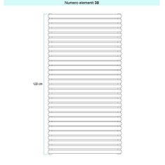 Immagine di Irsap ELLIPSIS 30_H Radiatore 30 elementi L.53 P.4,4 H.120 cm, colore bianco standard finitura lucido Cod.01 HE105303001IR01H01