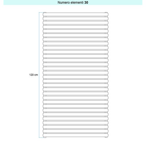 Immagine di Irsap ELLIPSIS 30_H Radiatore 30 elementi L.66 P.4,4 H.120 cm, colore bianco standard finitura lucido Cod.01 HE106603001IR01H01