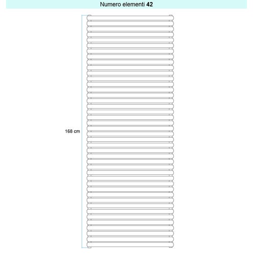 Immagine di Irsap ELLIPSIS 30_H Radiatore 42 elementi L.56 P.4,4 H.168 cm, colore bianco standard finitura lucido Cod.01 HE105604201IR01H01