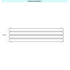 Immagine di Irsap ELLIPSIS 30_H 2 Radiatore 4 elementi L.53 P.5,8 H.16 cm, colore bianco standard finitura lucido Cod.01 HE205300401IR01H01