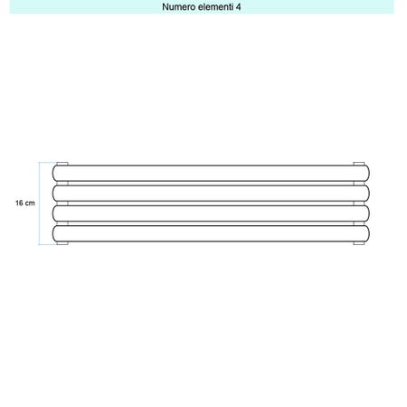 Immagine di Irsap ELLIPSIS 30_H 2 Radiatore 4 elementi L.53 P.5,8 H.16 cm, colore bianco standard finitura lucido Cod.01 HE205300401IR01H01