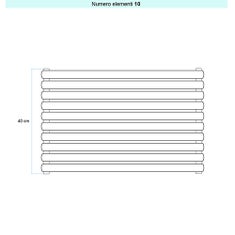 Immagine di Irsap ELLIPSIS 30_H 2 Radiatore 10 elementi L.53 P.5,8 H.40 cm, colore bianco standard finitura lucido Cod.01 HE205301001IR01H01