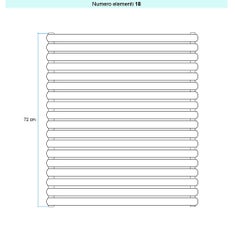 Immagine di Irsap ELLIPSIS 30_H 2 Radiatore 18 elementi L.53 P.5,8 H.72 cm, colore bianco standard finitura lucido Cod.01 HE205301801IR01H01
