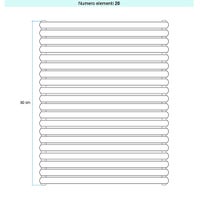 Immagine di Irsap ELLIPSIS 30_H 2 Radiatore 20 elementi L.53 P.5,8 H.80 cm, colore bianco standard finitura lucido Cod.01 HE205302001IR01H01