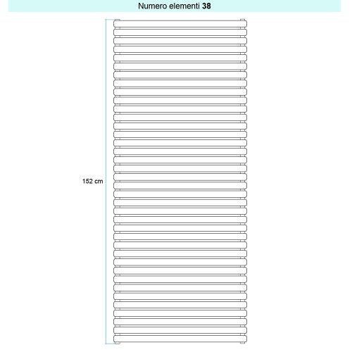Immagine di Irsap ELLIPSIS 30_H 2 Radiatore 38 elementi L.71 P.5,8 H.152 cm, colore bianco standard finitura lucido Cod.01 HE207103801IR01H01