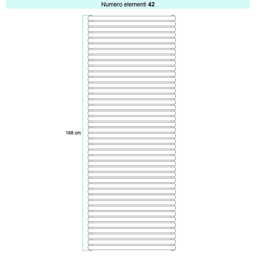 Immagine di Irsap ELLIPSIS 30_H 2 Radiatore 42 elementi L.56 P.5,8 H.168 cm, colore bianco standard finitura lucido Cod.01 HE205604201IR01H01