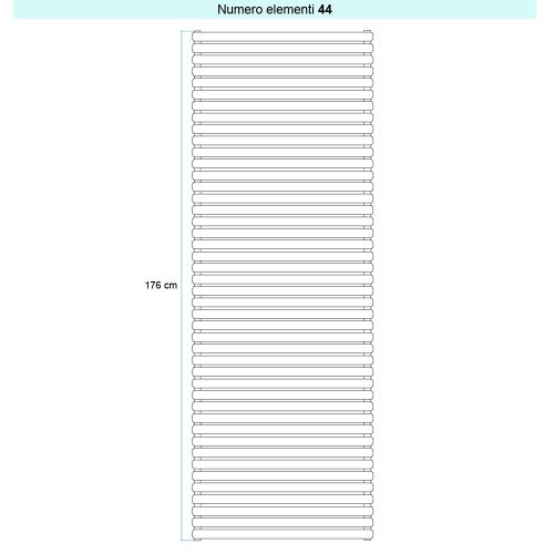 Immagine di Irsap ELLIPSIS 30_H 2 Radiatore 44 elementi L.53 P.5,8 H.176 cm, colore bianco standard finitura lucido Cod.01 HE205304401IR01H01