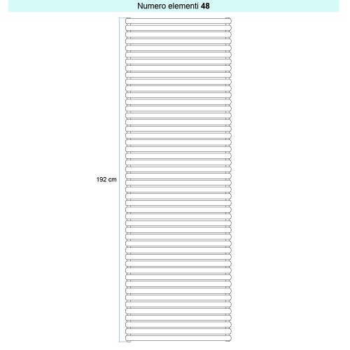 Immagine di Irsap ELLIPSIS 30_H 2 Radiatore 48 elementi L.53 P.5,8 H.192 cm, colore bianco standard finitura lucido Cod.01 HE205304801IR01H01