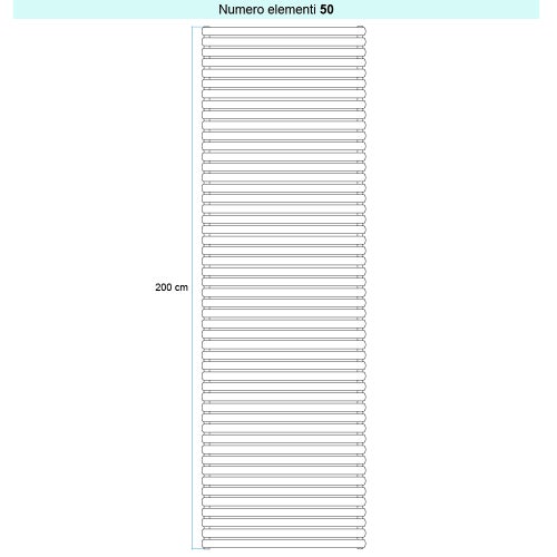 Immagine di Irsap ELLIPSIS 30_H 2 Radiatore 50 elementi L.66 P.5,8 H.200 cm, colore bianco standard finitura lucido Cod.01 HE206605001IR01H01
