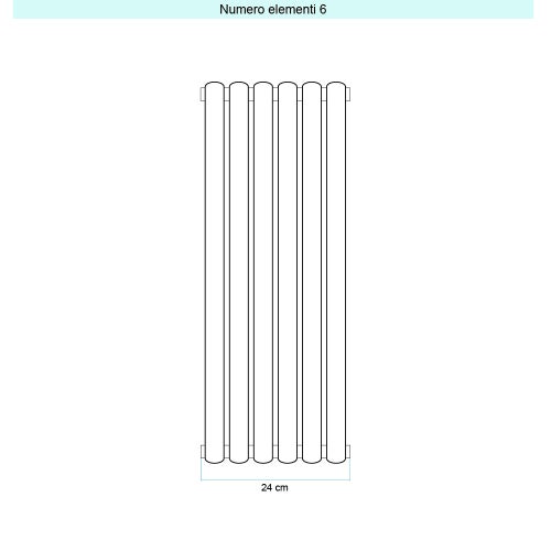 Immagine di Irsap ELLIPSIS 30_V Radiatore 6 elementi L.24 P.4,4 H.68 cm, colore bianco standard finitura lucido Cod.01 HE106800601IR01A01