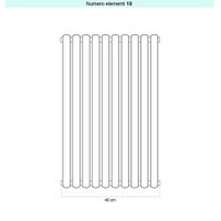 Immagine di Irsap ELLIPSIS 30_V Radiatore 10 elementi L.40 P.4,4 H.76 cm, colore bianco standard finitura lucido Cod.01 HE107601001IR01A01